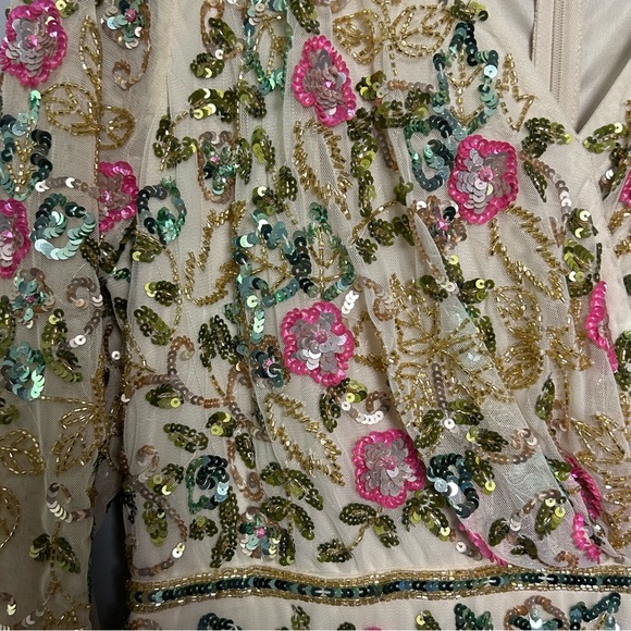 Mac Duggal Evening Gown 5503 Beaded Sequin Long Sleeve Dress Formal Size 10 - Picture 13 of 14